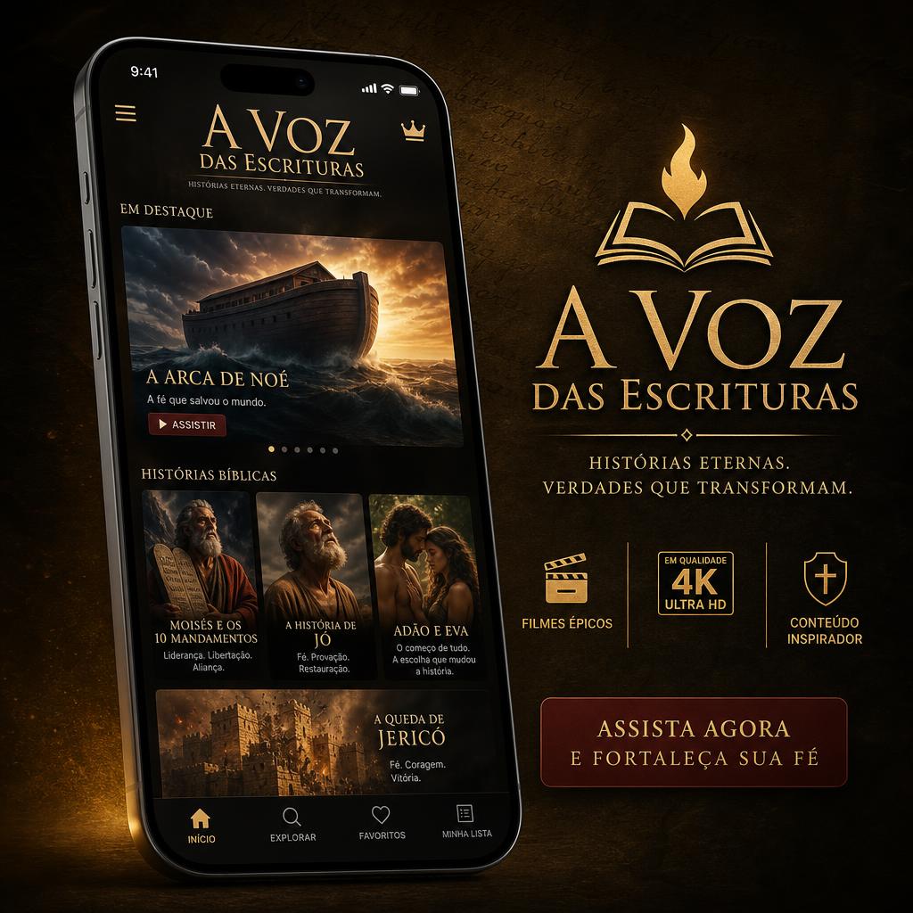 Mockup do app A Voz das Escrituras